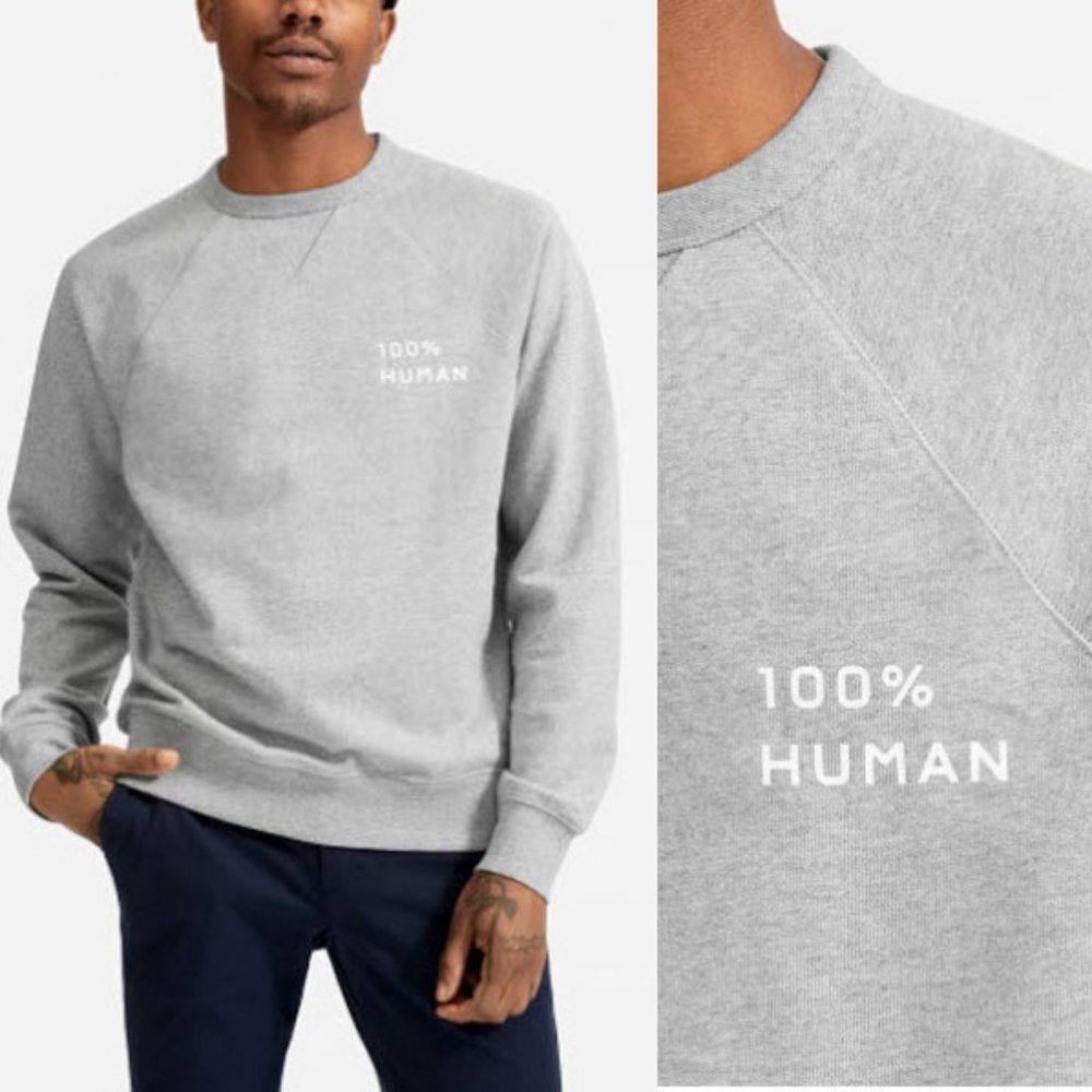 Everlane Unisex The 100% Human Sweatshirt Sweater Heather Grey XXS
